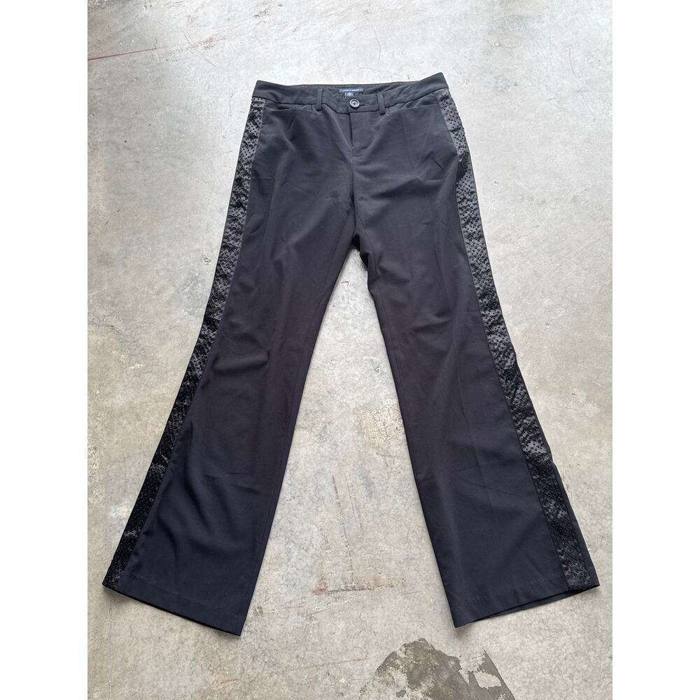 Tommy Hilfiger Wide Leg Black Dress Pants with Beaded Sides Size 6
